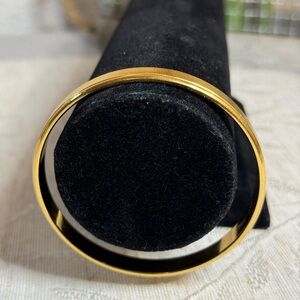 Monet Brushed Gold Toned Bangle Bracelet. 7.78mm and 2 5/8”